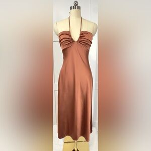 NWT Abercrombie & Fitch Satin Halter Slip Midi dress